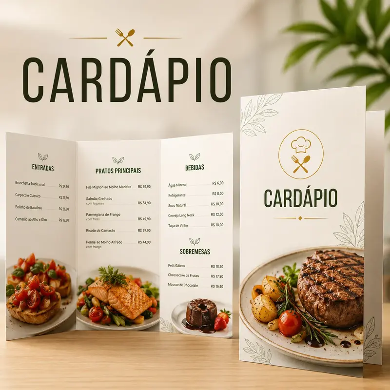 Cadápio em Papel